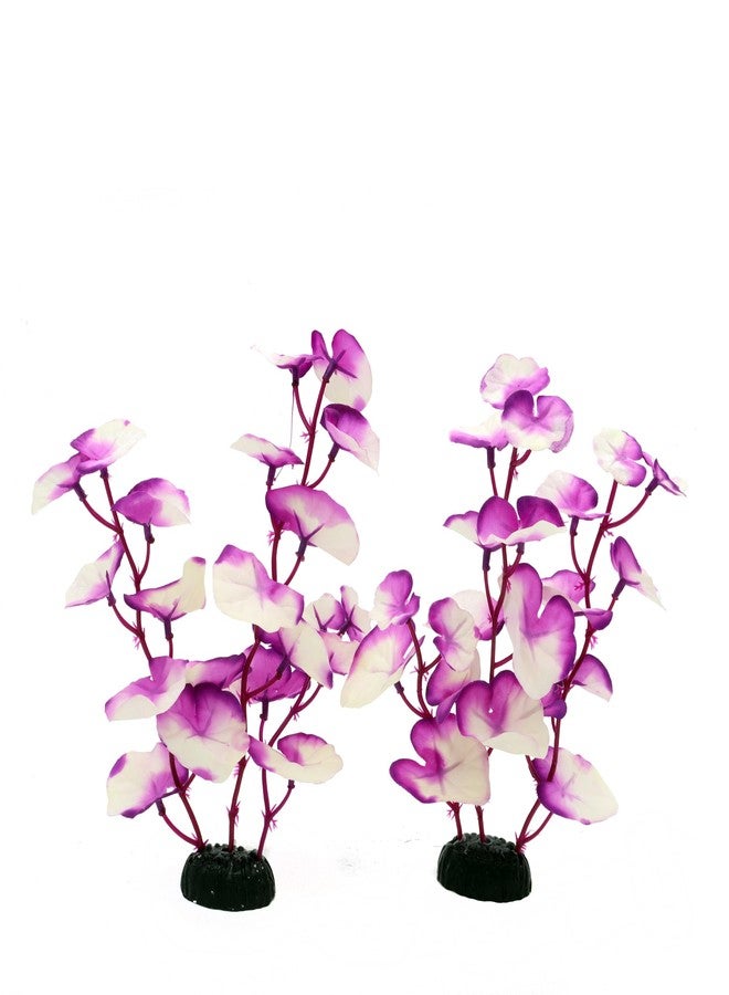 DVHEY Silk Aquarium Plants for Betta Fish Tank, 2 Pcs 8 Inch Small Silk Aquarium Plant Aquatic Water Grass Decoration,Purple-White - Image 4